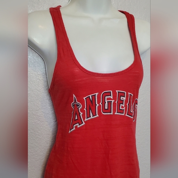 💚5/$25 Los Angeles Baseball MLB Angels Racerback Gauze Tank Top Medium - Picture 2 of 6